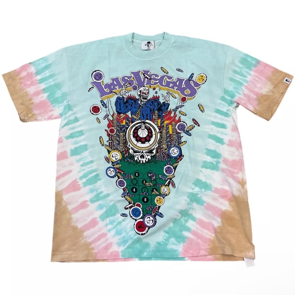 NWT WARREN LOTAS LAS VEGAS ROULETTE TYE DYE TEE SHIRT SZ MENS M L OR XL RARE
